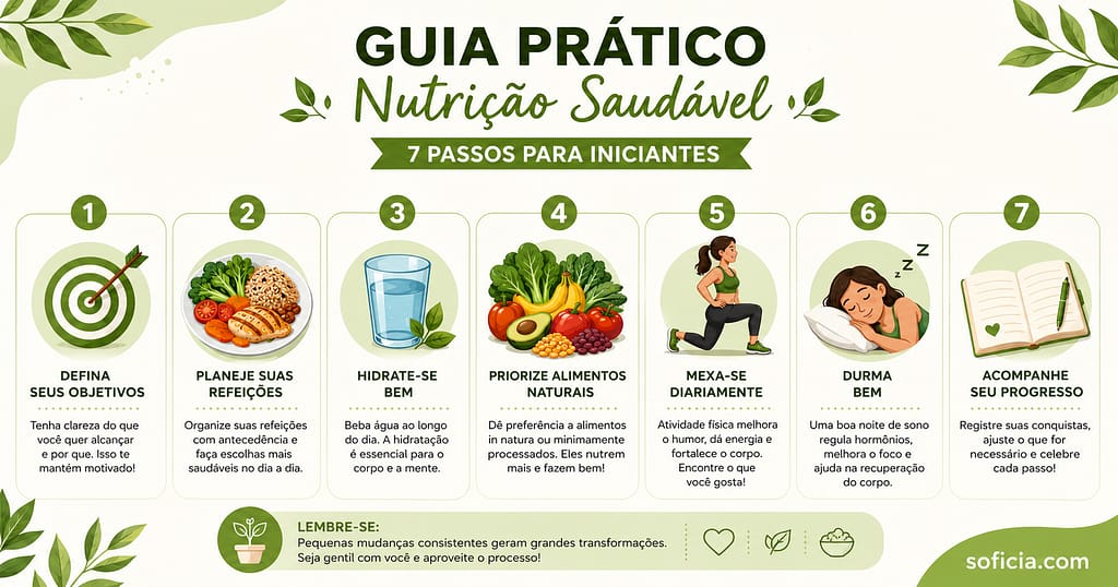 guia prático nutrição saudável 7 passos para iniciantes alimentação equilibrada